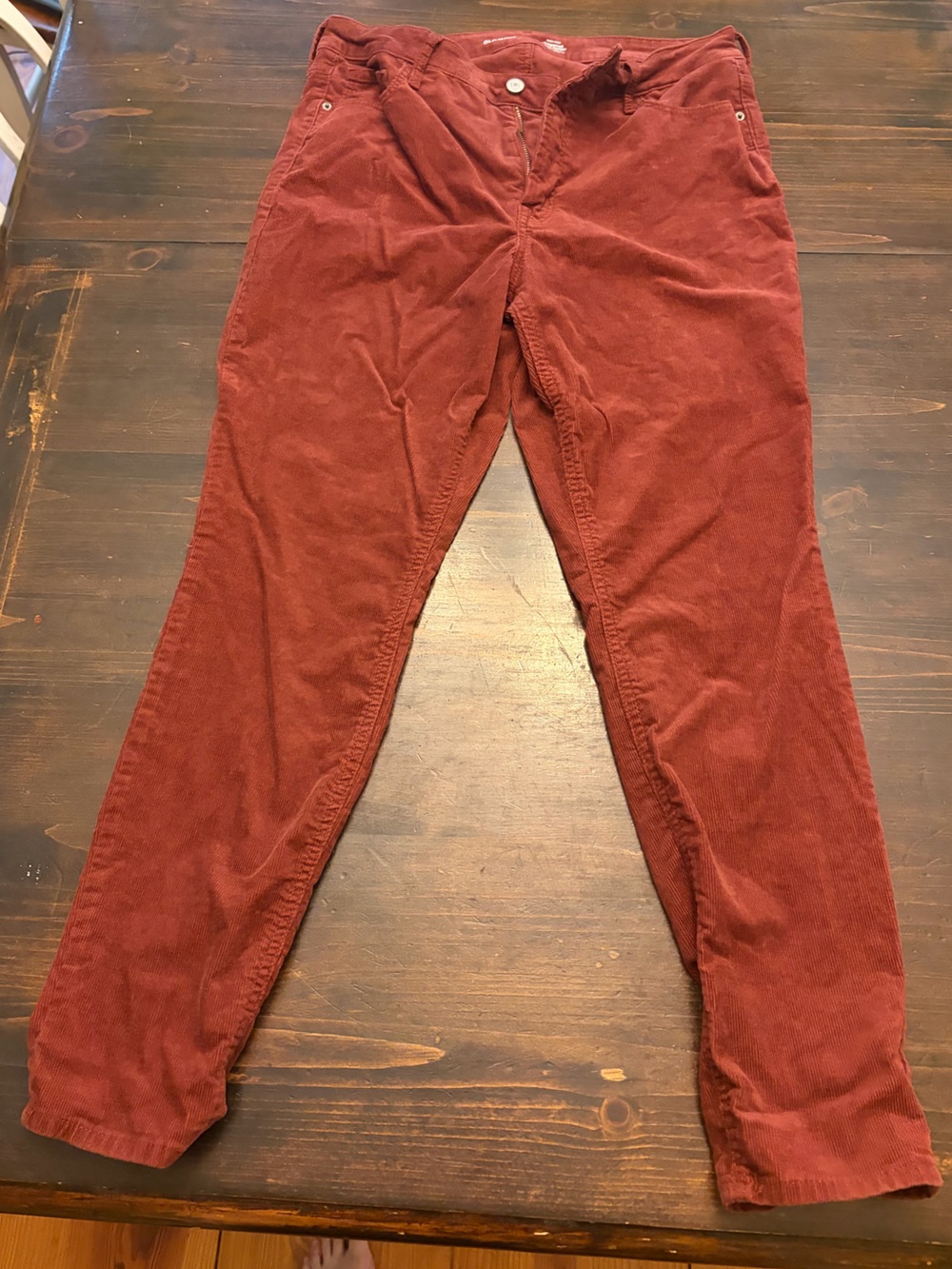 Women’s Old Navy High Rise Rockstar Super Skinny Rust Red Corduroy Pants